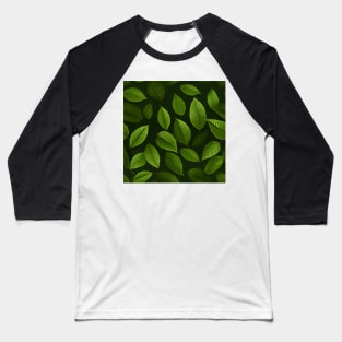 Green Leaves Pattern 7 Baseball T-Shirt